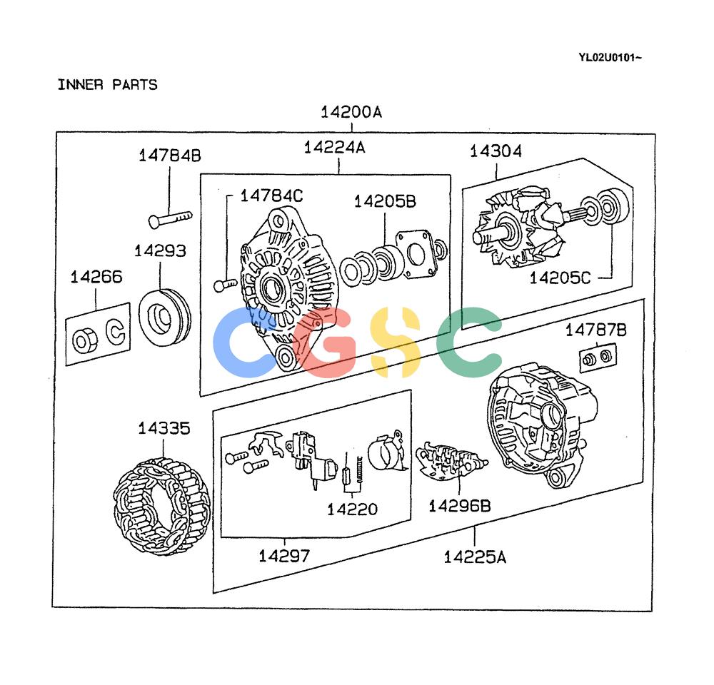 神钢零件查询(ED190LC) - BLADE RUNNER EXCAVATOR/DOZER BTW YL02U0101 - YL03U0135 (1/02-12/06) (07-031) - ALTERNATOR & REGULATOR Kobelco