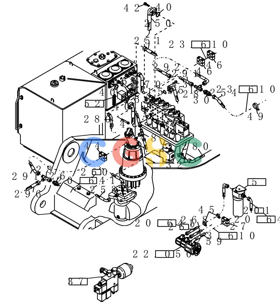 纽荷兰零件查询(EC350) - CRAWLER EXCAVATOR (2/00-) (20.320[001]) - HYDRAULIC SYSTEM LOW PRESSURE (S/N 735003-UP) New Holland Constructuion