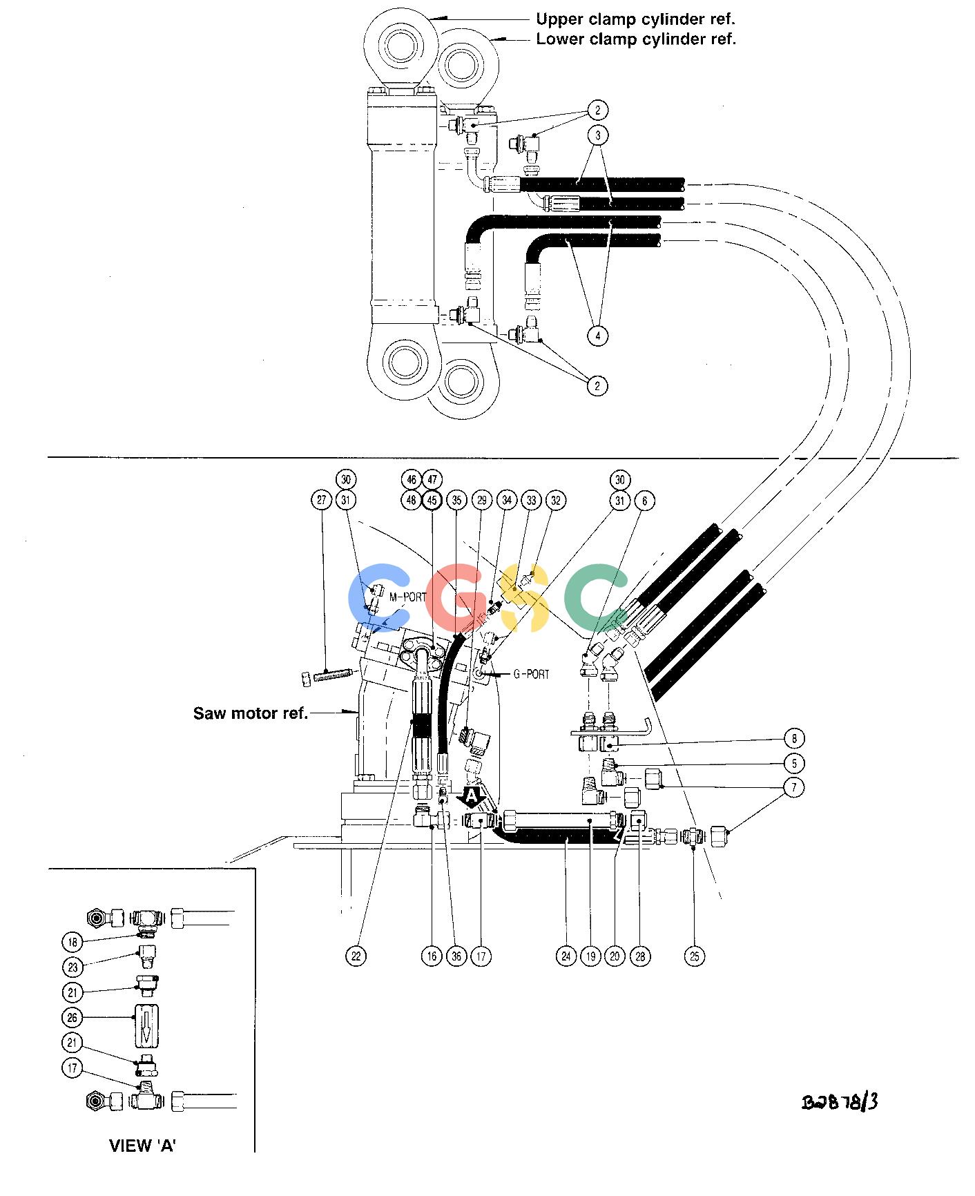 约翰迪尔零件查询JD643D - ATTACHMENTS HYDRAULIC SYSTEM FELLING HEAD 20`` ( 62271 - 62660) 2000-172/10 [2000-172/10]EPC John Deere online