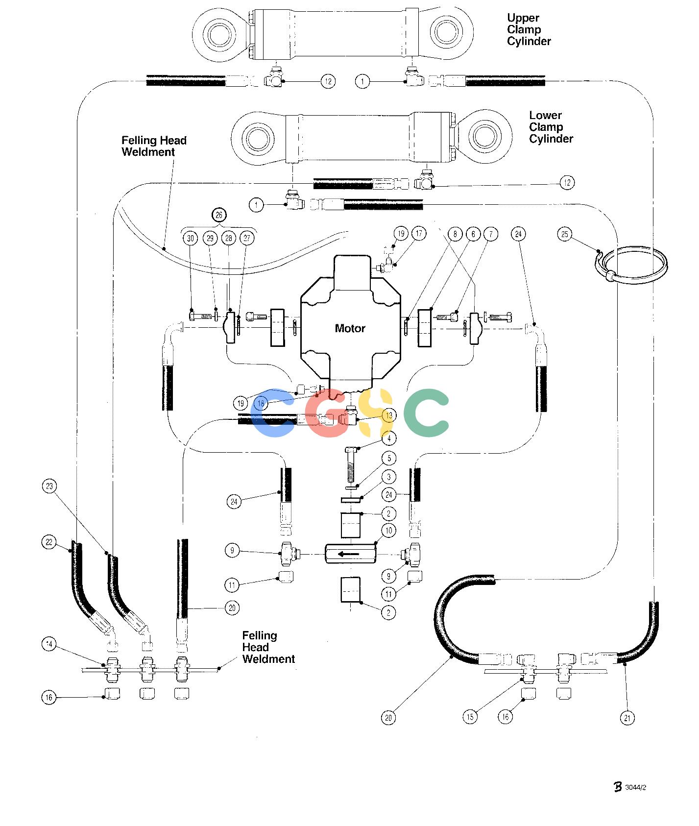 约翰迪尔零件查询JD643D - ATTACHMENTS HYDRAULIC SYSTEM FELLING HEAD 16`` ( 68039 - 68109) 2000-173/10 [2000-173/10]EPC John Deere online