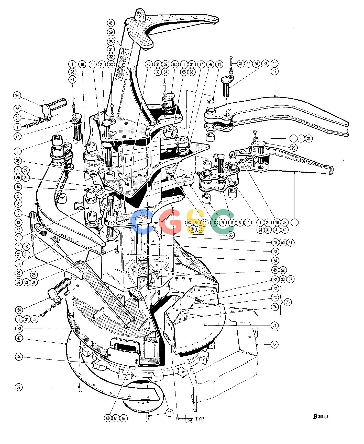 约翰迪尔零件查询TC726 - ATTACHMENTS FELLING HEAD 20`` ( 62668 - ) 4534-016/10 [4534-016/10]EPC John Deere online