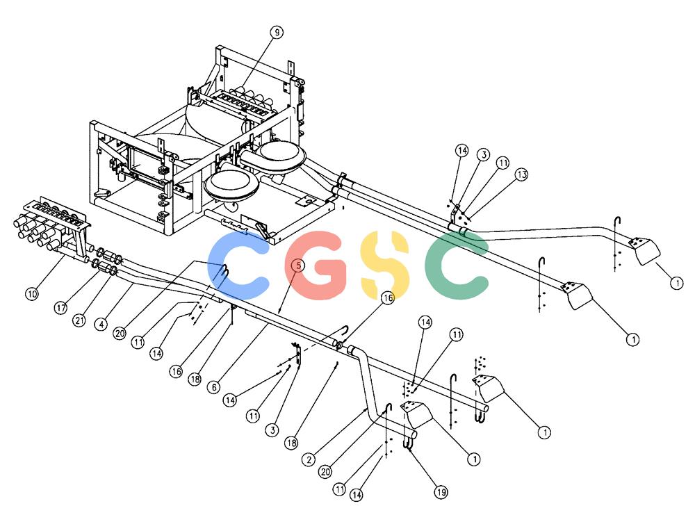 凯斯零件查询(FLX810) - FLEX-AIR APPLICATOR (10/03-8/09) (04-011) - TUBES GROUP, MID, 2.5”, 60’ Case Agriculture