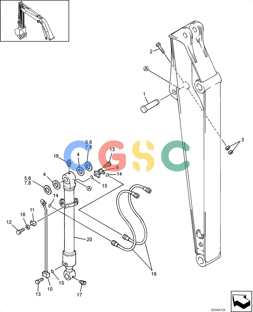 纽荷兰零件查询(EH130) - CRAWLER EXCAVATOR (3/04-) (08 -21[00]) - HYDRAULIC LINES - ARM 2.45M (8FT) New Holland Constructuion