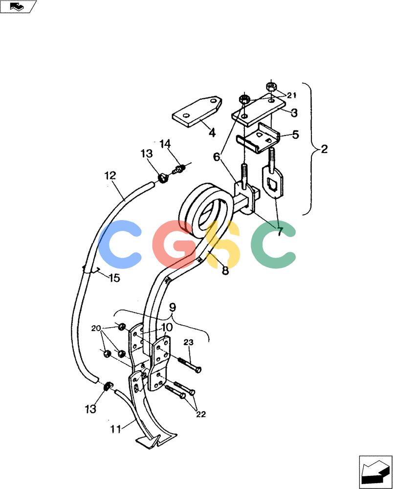 凯斯零件查询(3200) - TOOLBAR - DMI (1/80-12/90) (75.200.03) - COIL SHANK ASSEMBLY Case Agriculture