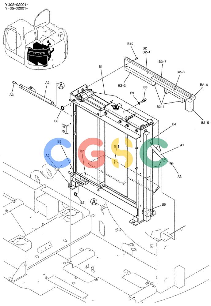 纽荷兰零件查询(E235BSRNLC) - CRAWLER EXCAVATOR ASN YU05-02001 (01-006) - RADIATOR INSTAL New Holland Constructuion