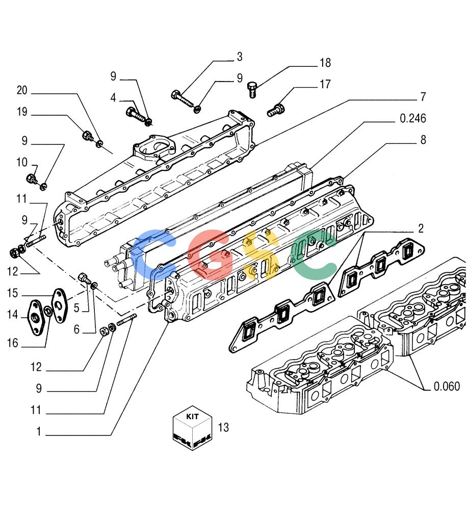 纽荷兰零件查询(FD255) - CRAWLER DOZER (N.A. VERSION) (7/95-) (0.071[01]) - INTAKE MANIFOLD New Holland Constructuion