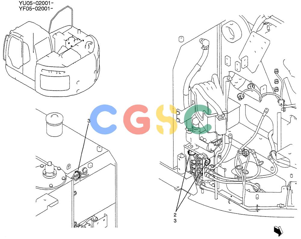 纽荷兰零件查询(E235BSRNLC) - CRAWLER EXCAVATOR ASN YU05-02001 (01-078) - HARNESS ASSY, UPP (FUEL PUMP) New Holland Constructuion