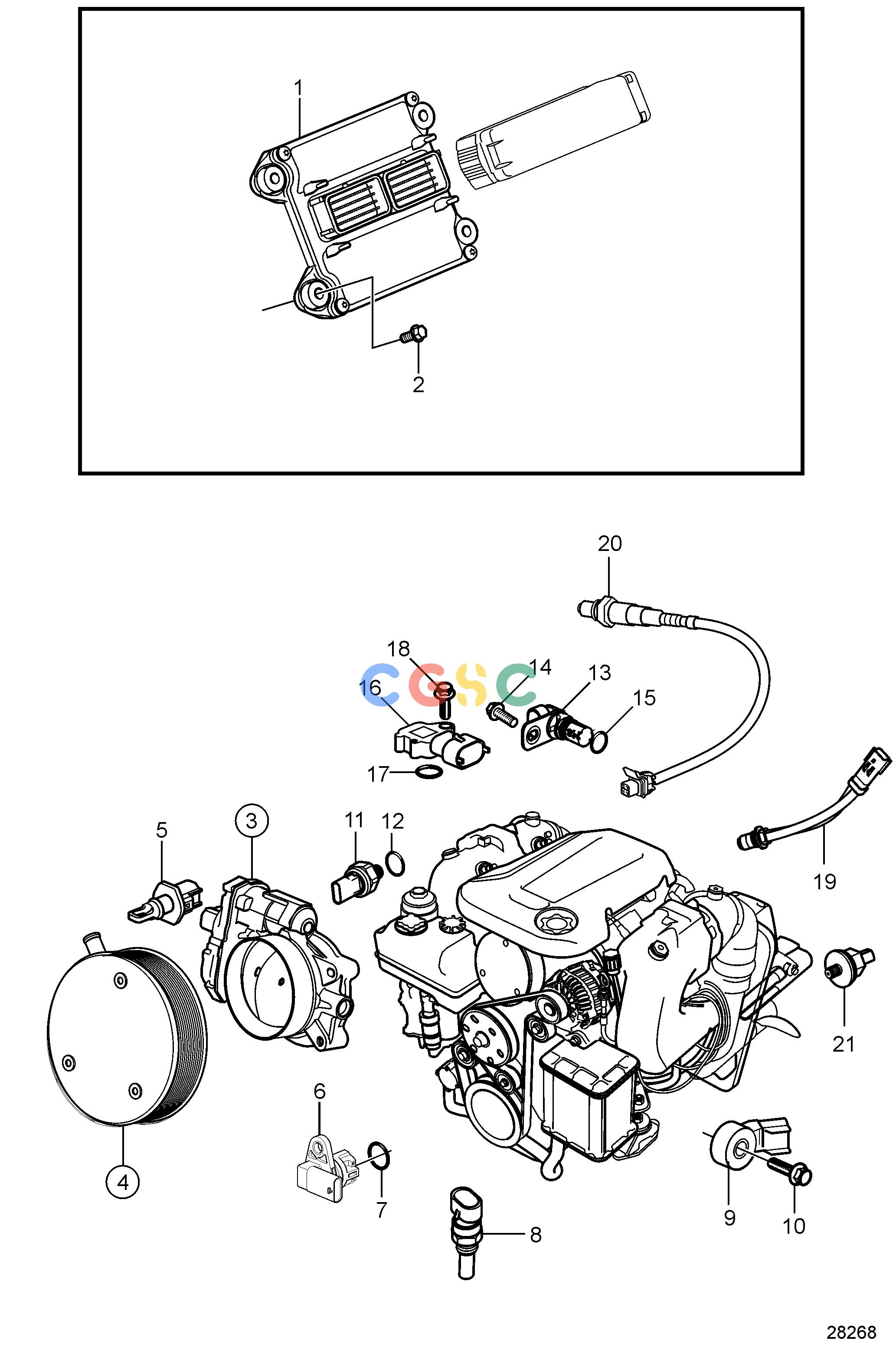 沃尔沃零件查询V6-280-J; V6-240-J; V6-200-JIgnitionElectronic Engine ControlEPC Volvo Penta Parts catalog