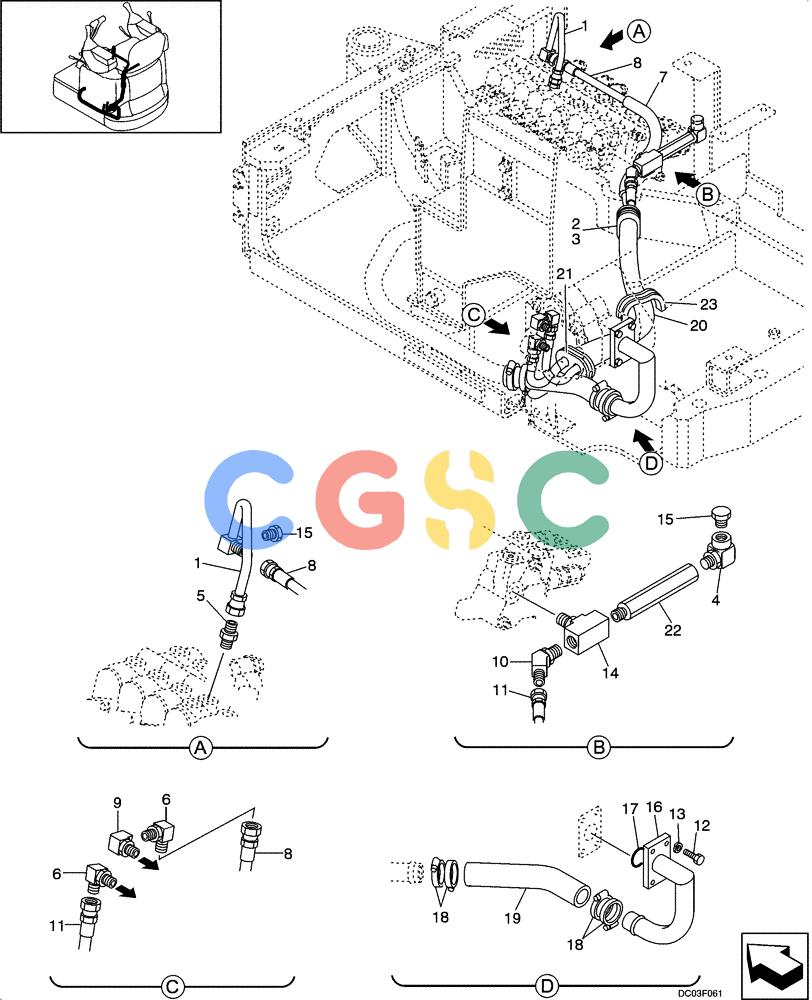 纽荷兰零件查询(E15) - COMPACT CRAWLER EXCAVATOR (N.A.) (1/06-) (08-02[00]) - HYDRAULIC LINES - HYDRAULIC PUMP New Holland Constructuion