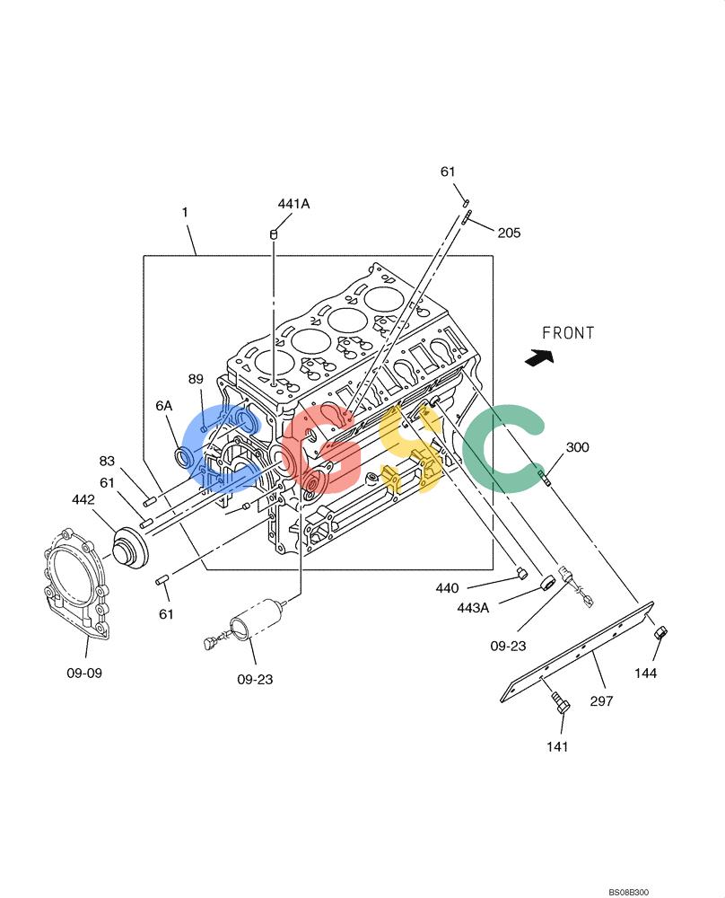 纽荷兰零件查询(E70BSR) - COMPACT CRAWLER EXCAVATOR BTW YT05-15001 - 18000 (NA) (4/08-) (09-05-00[02]) - CYLINDER BLOCK, PAGE 2 OF 2 New Holland Constructuion