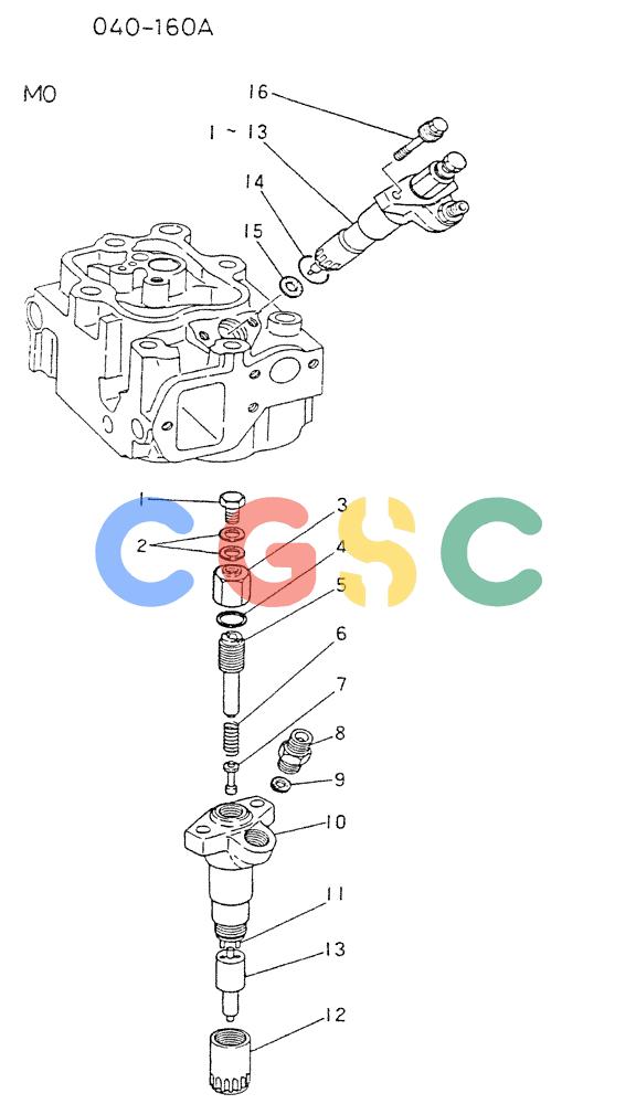 神钢零件查询(6D22CT) - MITSUBISHI DIESEL ENGINE - K909A, K910, K912 & K935 (1/76-12/06) (03-008) - FUEL INJECTION, NOZZLE Kobelco