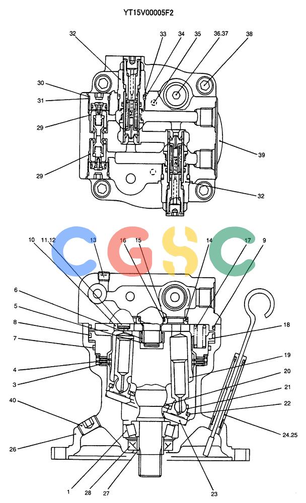 纽荷兰零件查询(E70SR) - MIDI CRAWLER EXCAVATOR ASN YT04-07175 (07-020) - MOTOR ASSY (SWING) New Holland Constructuion