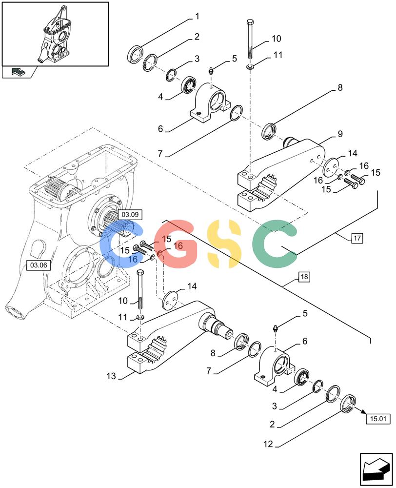 凯斯零件查询(LBX432S) - BIG RECTANGULAR BALER (3/03-12/08) (03.10[01]) - MAIN GEARBOX Case Agriculture