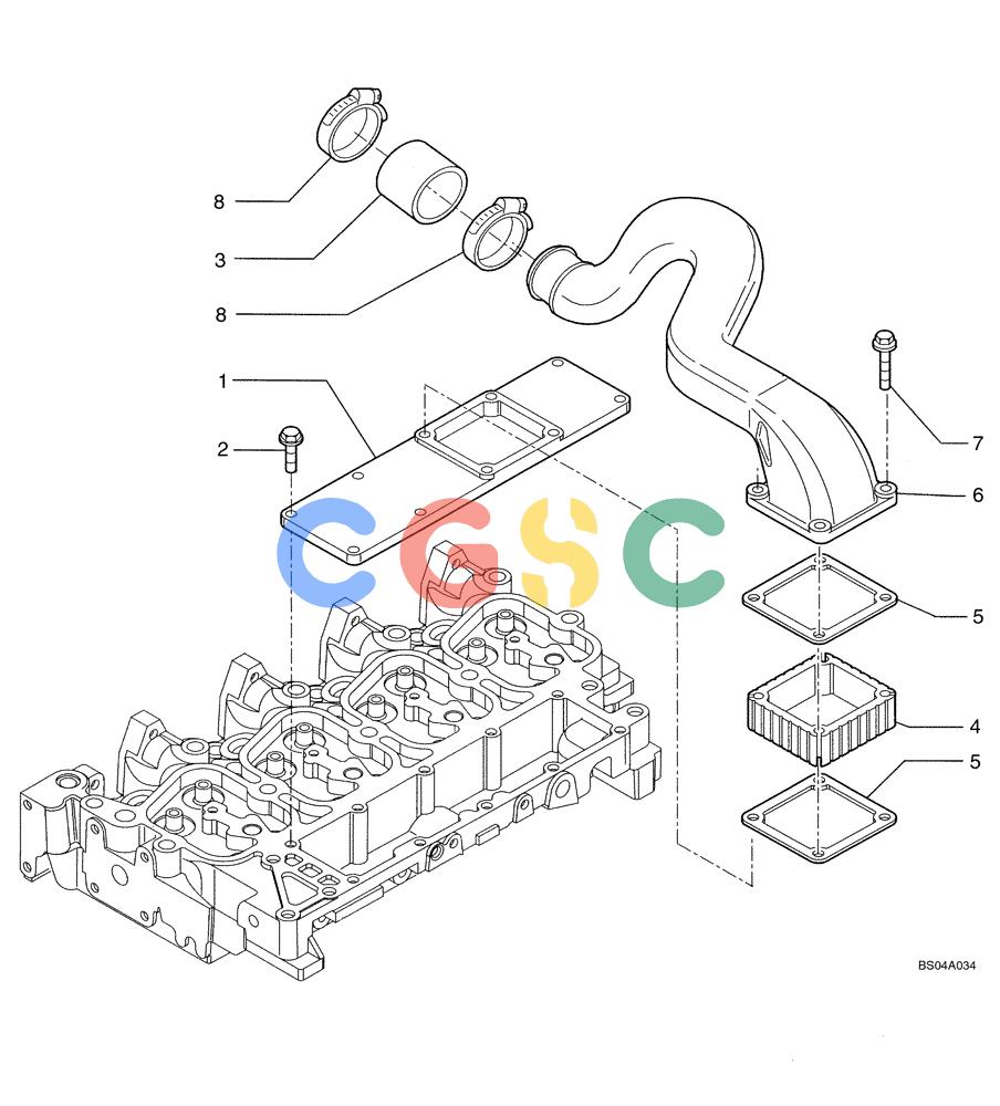 纽荷兰零件查询(DC85) - CRAWLER DOZER (8/04-) (02-20) - MANIFOLD - INTAKE New Holland Constructuion