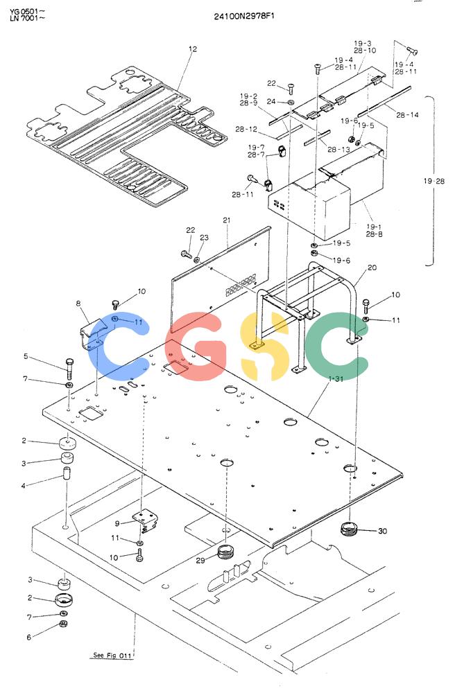 神钢零件查询(K907DLC) - EXCAVATOR ASN YG0501 (1/86-12/03) (02-008) - PLATE ASSY, FLOOR P/N 24100N2978F1 Kobelco