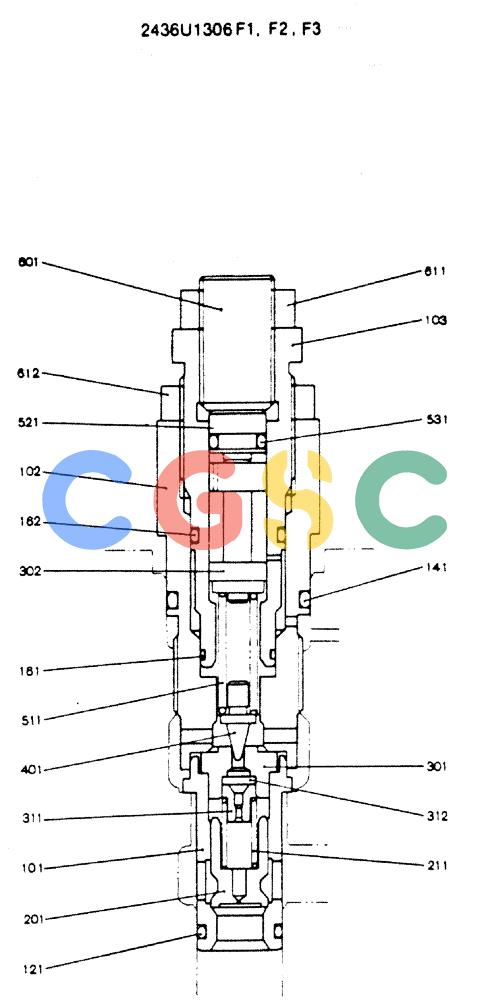 神钢零件查询(MD200C) - EXCAVATOR BTW YQU0701 - YQU2000 (1/80-12/06) (12-005) - VALVE ASSY. MAIN RELIEF Kobelco