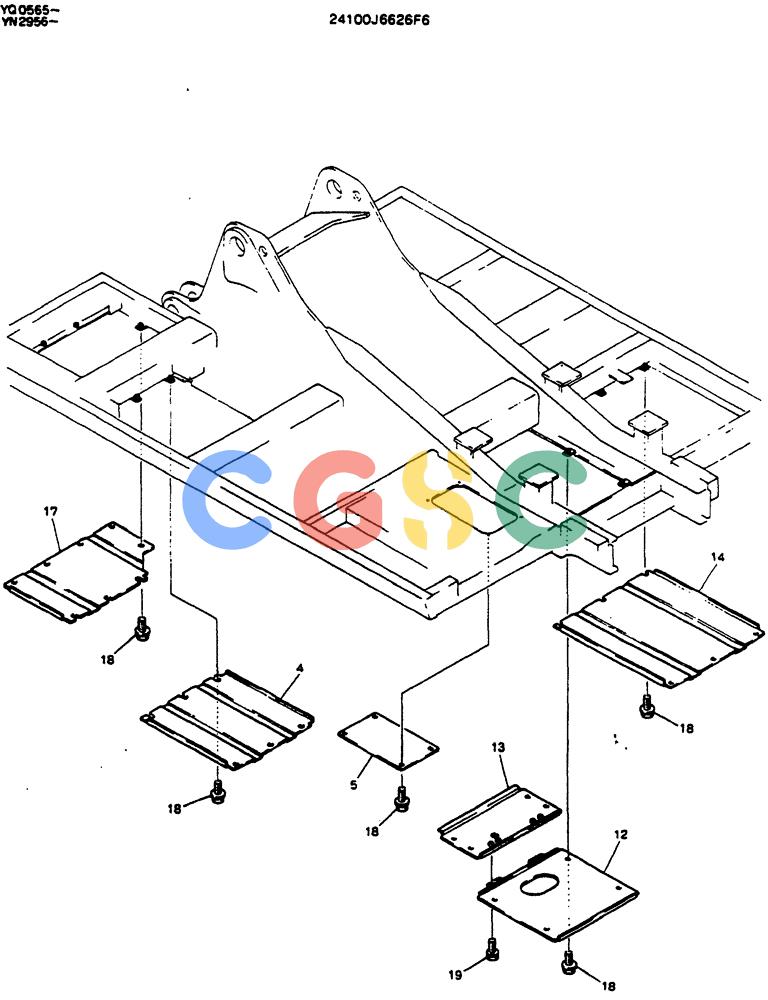 神钢零件查询(MD200BLC) - EXCAVATOR ASN YQ0565 (1/80-12/06) (02-007) - COVER ASSY, UNDER Kobelco