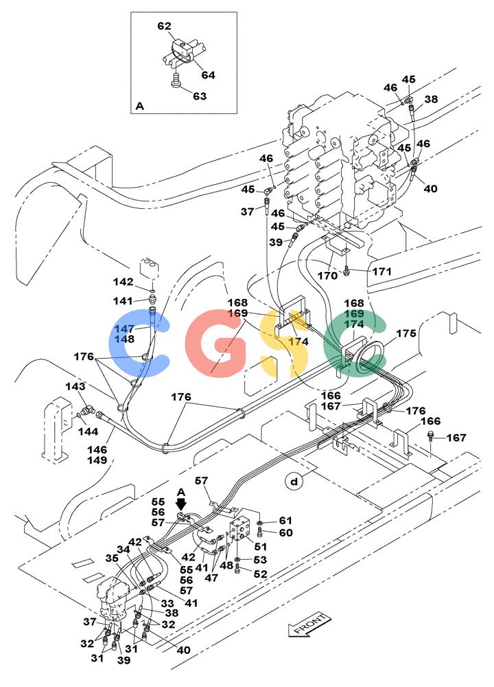 纽荷兰零件查询(E805) - CRAWLER EXCAVATOR TIER 3 (7/06-) (08-027-01[01]) - HYDRAULIC CIRCUIT - TRAVEL PILOT (WITH VALVE, PRESSURE RELIEF) New Holland Constructuion