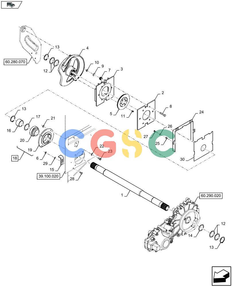 凯斯零件查询(LB434S XL) - BALER (11/16-) (60.280.090) - SHUTTLE FEEDER TRANSMISSION Case Agriculture