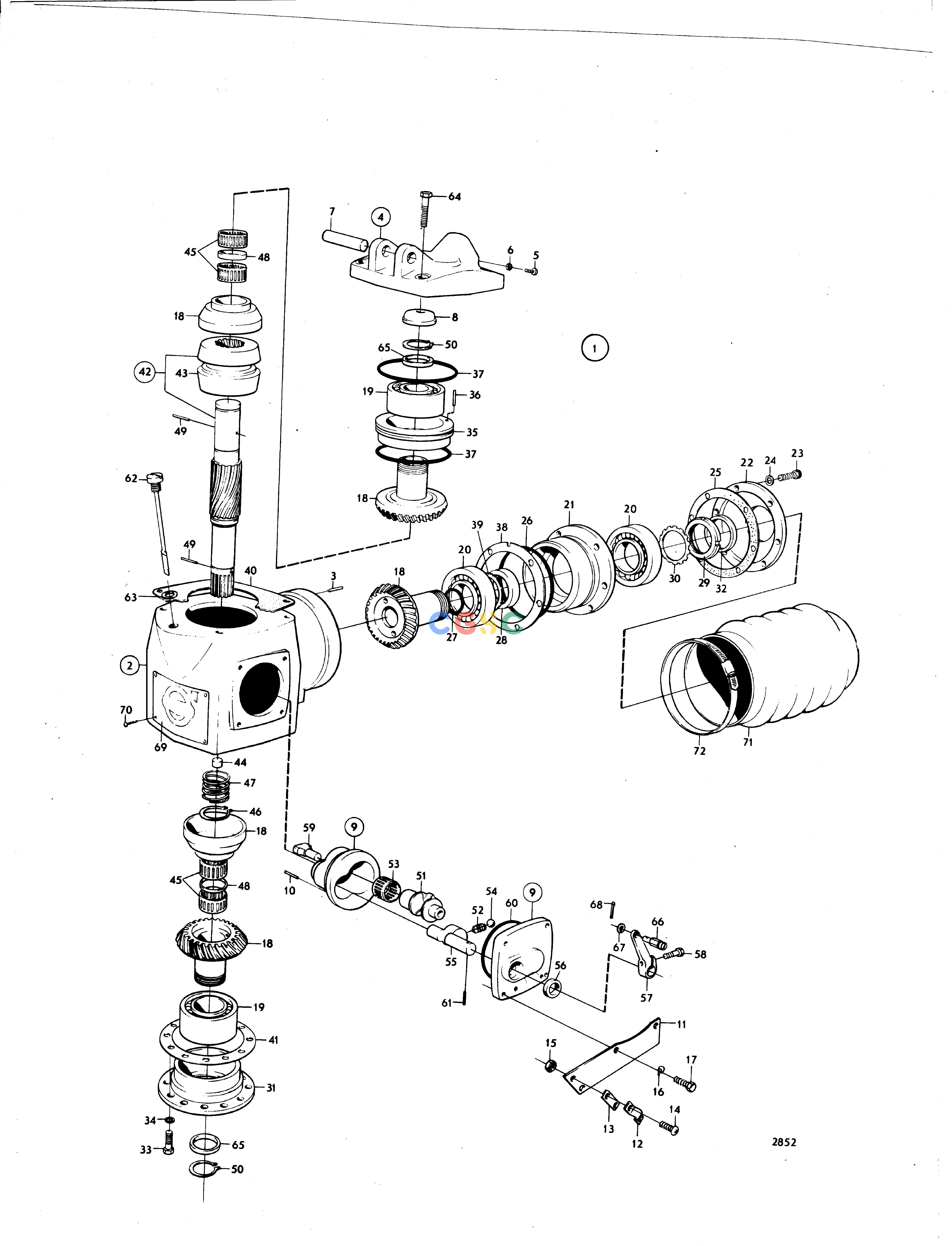 沃尔沃零件查询MD5A; MD5B; MD5CTransmissionsUpper Gear Unit Sail Boat Drive Unit 100SEPC Volvo Penta Parts catalog