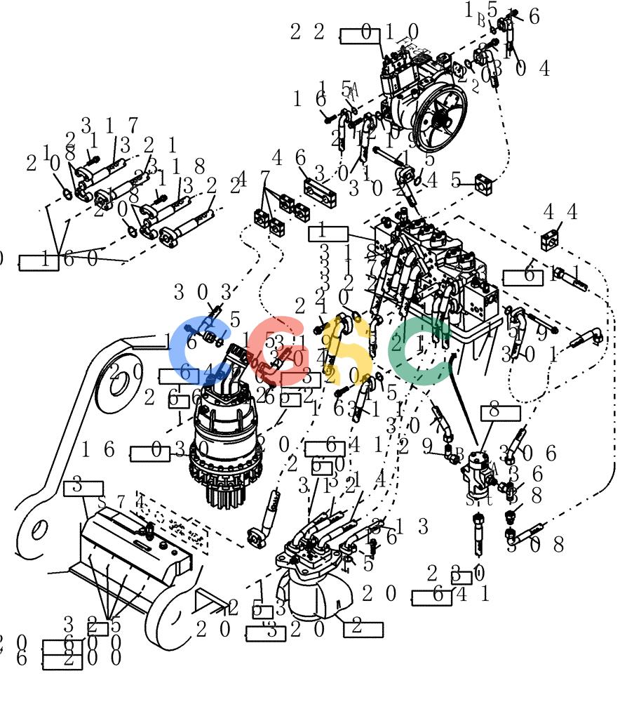 纽荷兰零件查询(EC350) - CRAWLER EXCAVATOR (2/00-) (20.310[001]) - HYDRAULIC SYSTEM HIGH PRESSURE (S/N 735003-UP) New Holland Constructuion