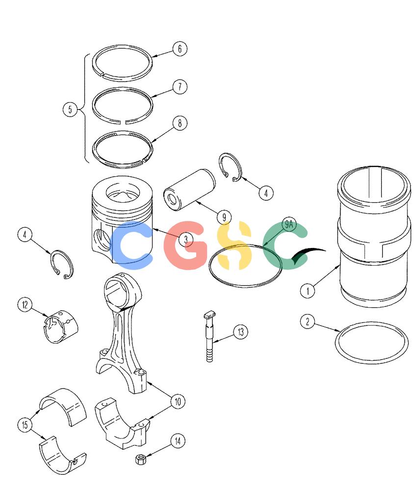 凯斯零件查询(FLX3300B) - FLOATER - 2002 (9/02-10/03) (02-041) - PISTON - CONNECTING ROD Case Agriculture