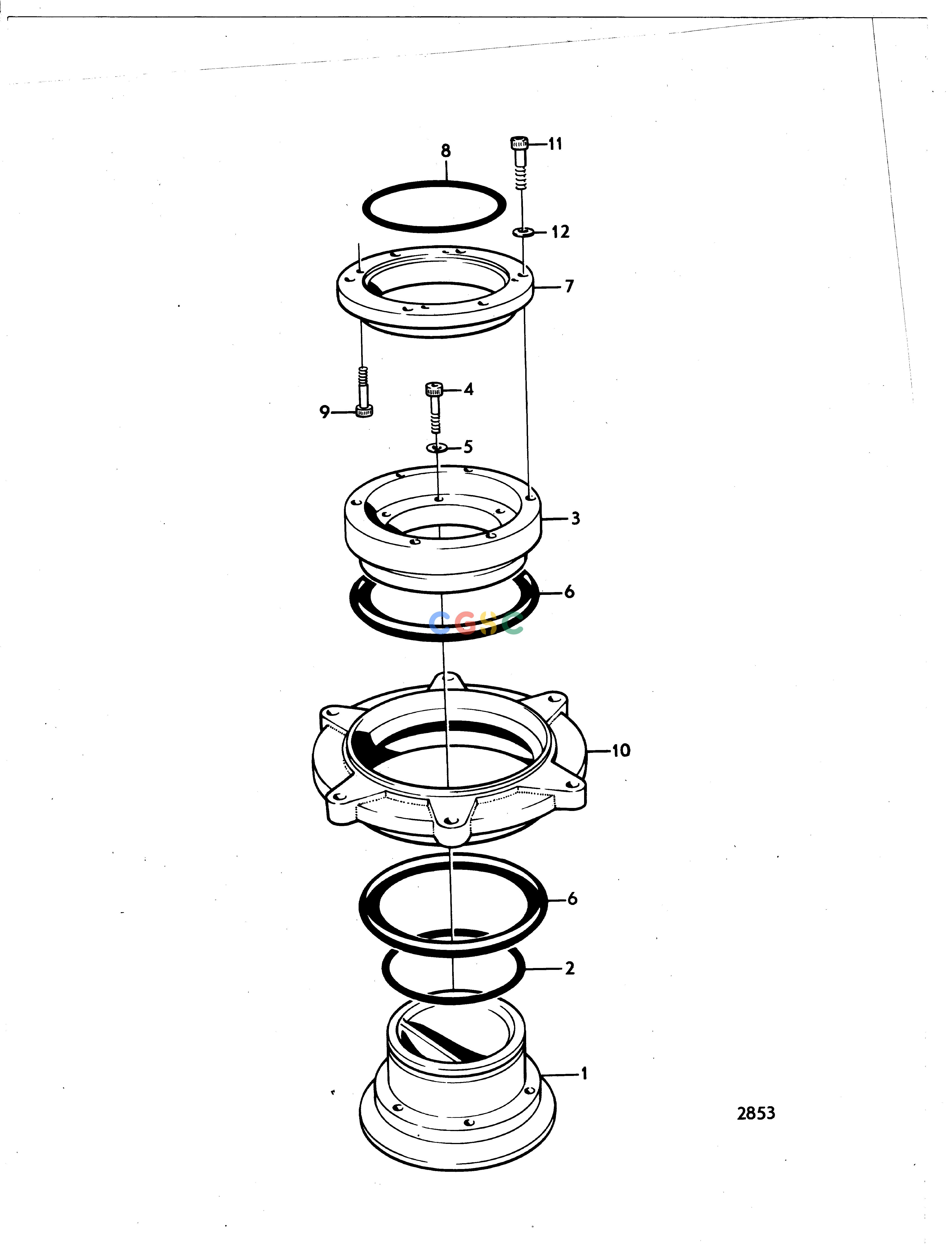 沃尔沃零件查询MD5A; MD5B; MD5CTransmissionsIntermediate Housing Sail Boat Drive Unit 100SEPC Volvo Penta Parts catalog