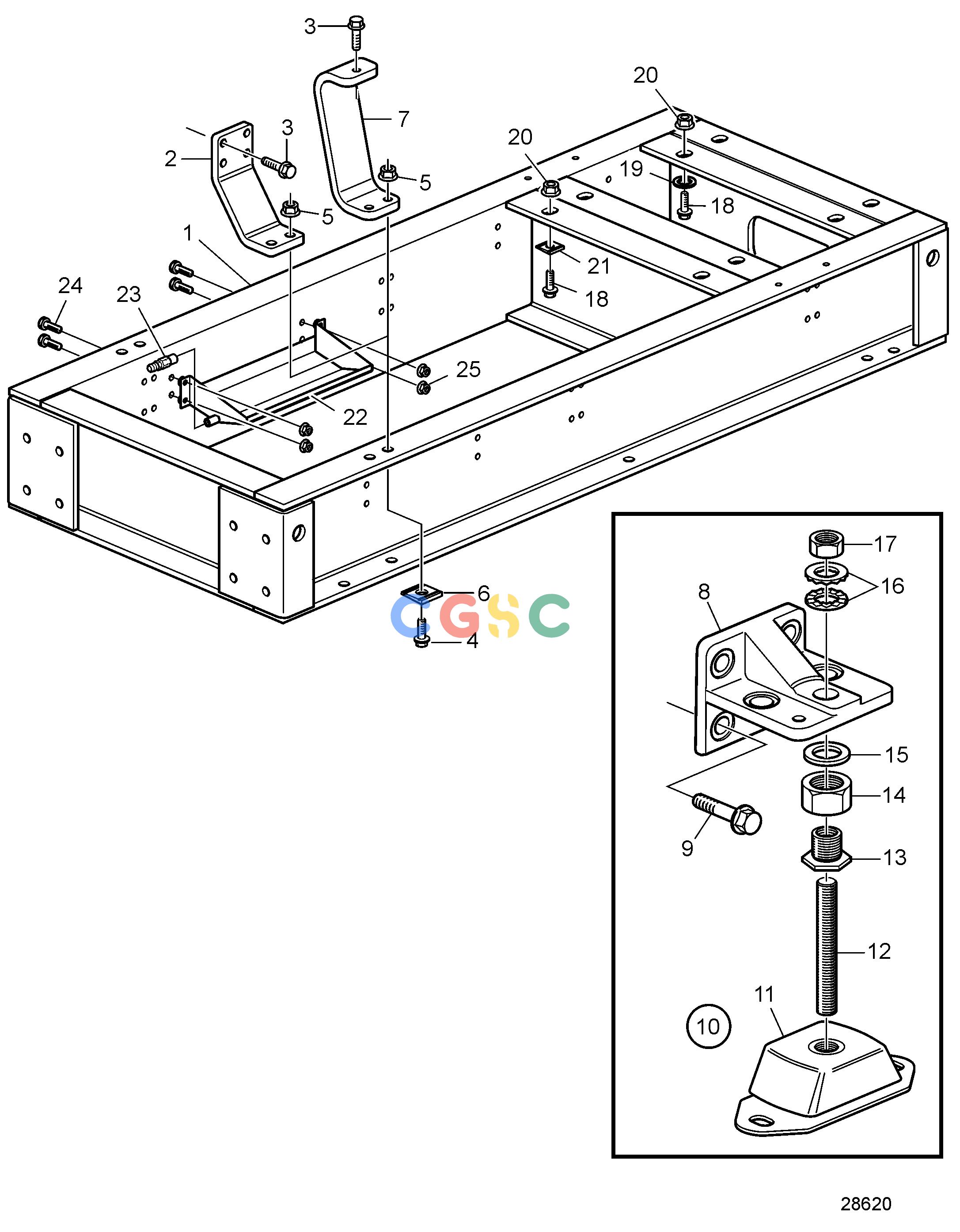 沃尔沃零件查询D9A2A; D9A2A MG; D9A2A D9A-MGEngineEngine Mounting and FrameEPC Volvo Penta Parts catalog