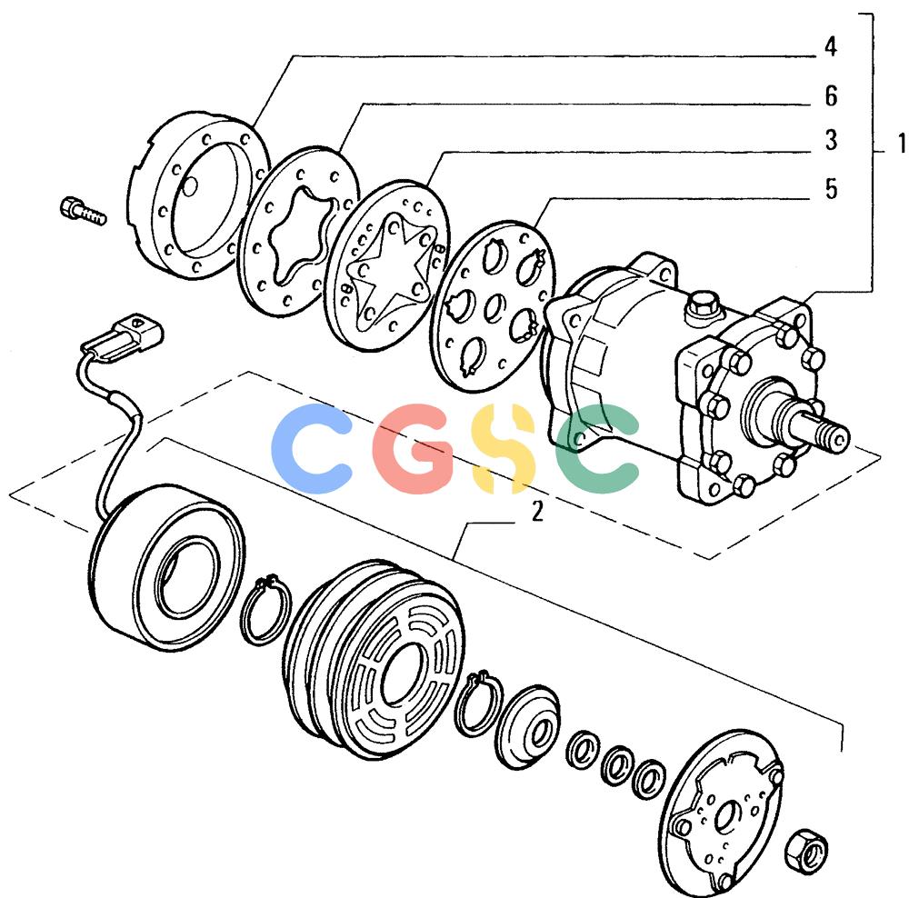 纽荷兰零件查询(FD14E) - CRAWLER DOZER (95.6650[008]) - AIR CONDITIONING-AIR COMPRESSOR New Holland Constructuion