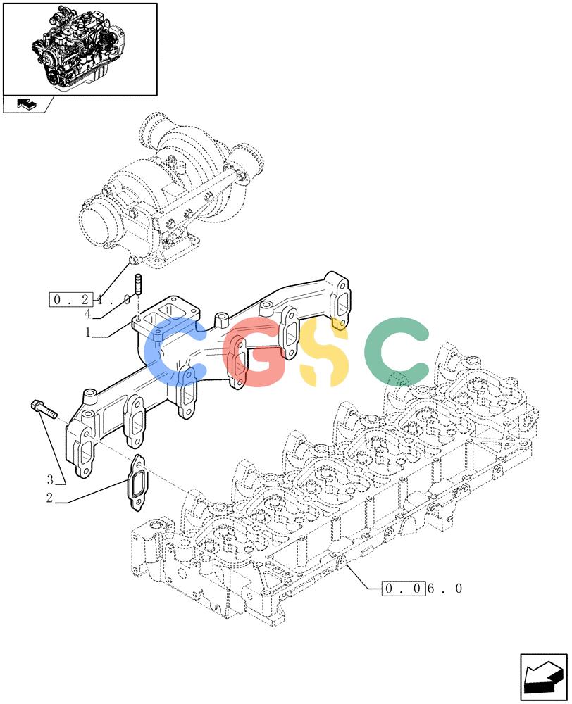 神钢零件查询(F4GE9684R J600) - ENGINE - 504115847 - 84459738 (1/08-12/12) (0.07.7) - EXHAUST MANIFOLD (5040086426) Kobelco