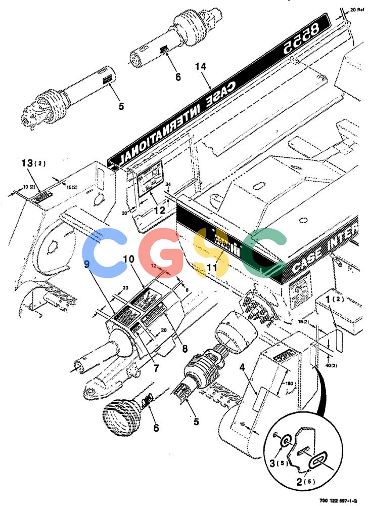 凯斯零件查询(8555) - CASE IH RECTANGULAR BALER (1/90-12/99) (09-02) - DECALS AND LOCATION DIAGRAM (FRONT & RIGHT) (S.N. CFH0046501 THRU CFH0046949) Case Agriculture