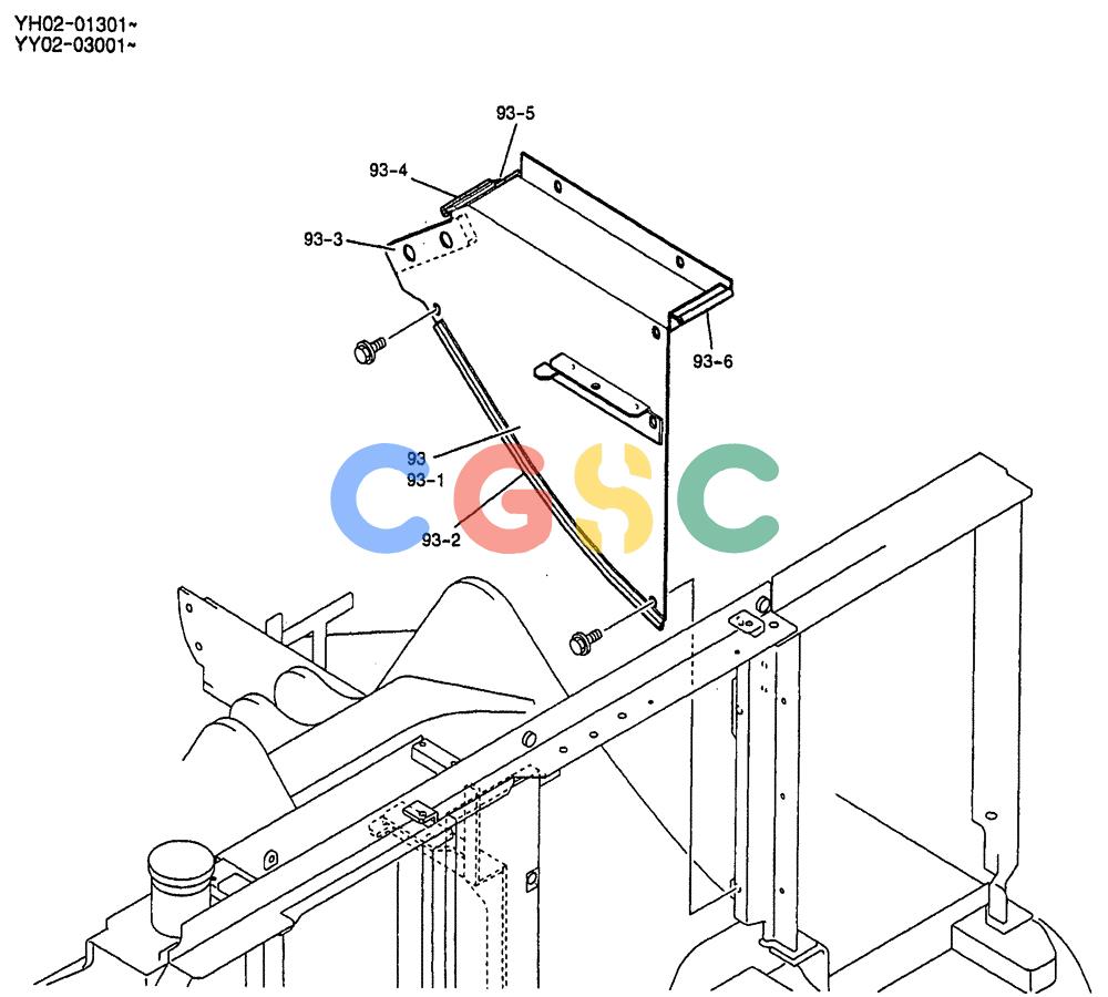 神钢零件查询(ED150) - BLADE RUNNER EXCAVATOR/DOZER BTW YL04-00501 - YL04-00554 (4/03-10/03) (07-009) - GUARD INSTAL Kobelco