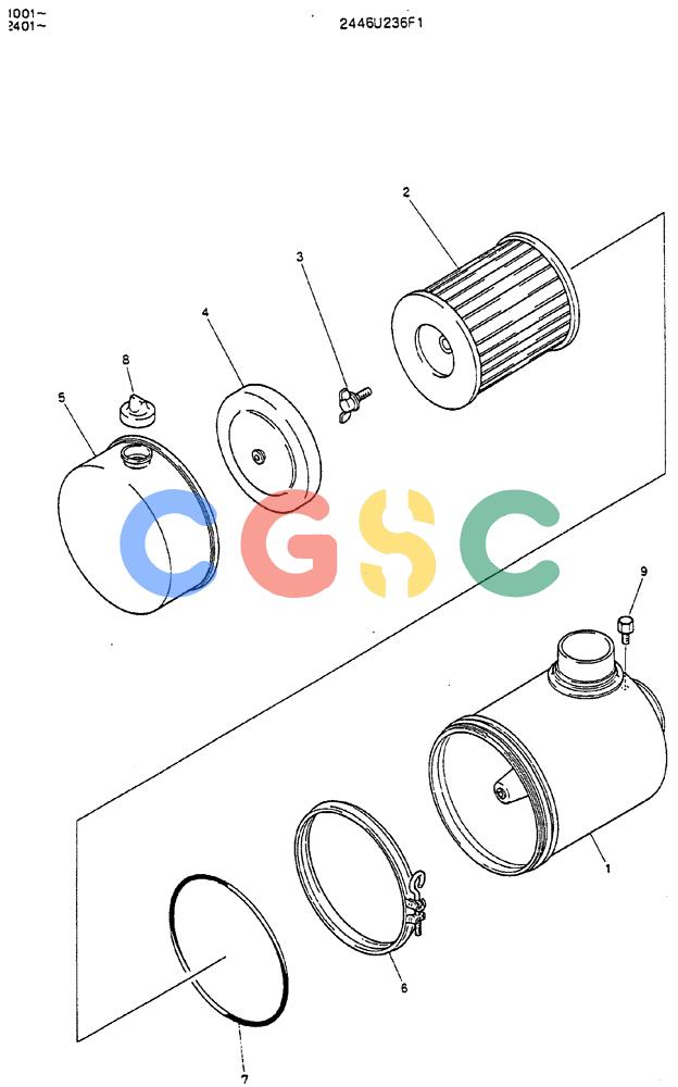 神钢零件查询(MD140BLC) - EXCAVATOR BTW YP1001 - YP1281 (1/80-12/06) (05-004) - CLEANER ASSY, AIR Kobelco