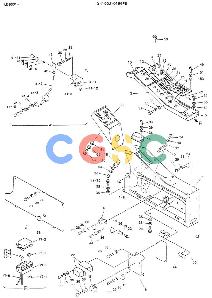 神钢零件查询(K903) - MARK II EXCAVATOR BTW LE6601 - LE7871 (1/88-12/03) (05-009) - PANEL ASSY INST (FOR EXPORT), P/N-24100J10196F5 Kobelco
