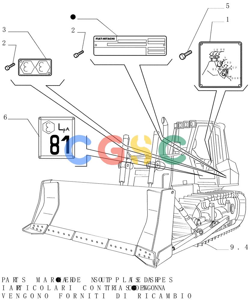 纽荷兰零件查询(DC150LT) - CRAWLER DOZER (6/00-) (5.652[05]) - ROPS CAB - DECAL New Holland Constructuion