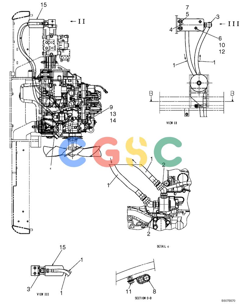 纽荷兰零件查询(E175B) - CRAWLER EXCAVATOR TIER 3 (NA) - N7DA16301 - (5/07-) (02-03[01]) - ENGINE INSTALLATION (YM02P00010F1) PAGE 2 OF 2 New Holland Constructuion