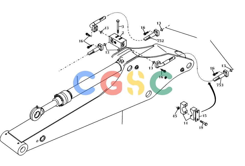 纽荷兰零件查询(EC160) - CRAWLER EXCAVATOR (4/99-) (61.032[003]) - HYDRAULIC SYSTEM STICK 2,9 M (S/N 716112-UP) New Holland Constructuion