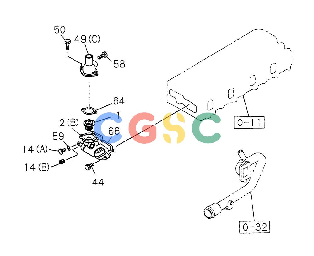 纽荷兰零件查询(E70) - MIDI CRAWLER EXCAVATOR (NA) (1/06-) (192) - THERMOSTAT AND HOUSING New Holland Constructuion