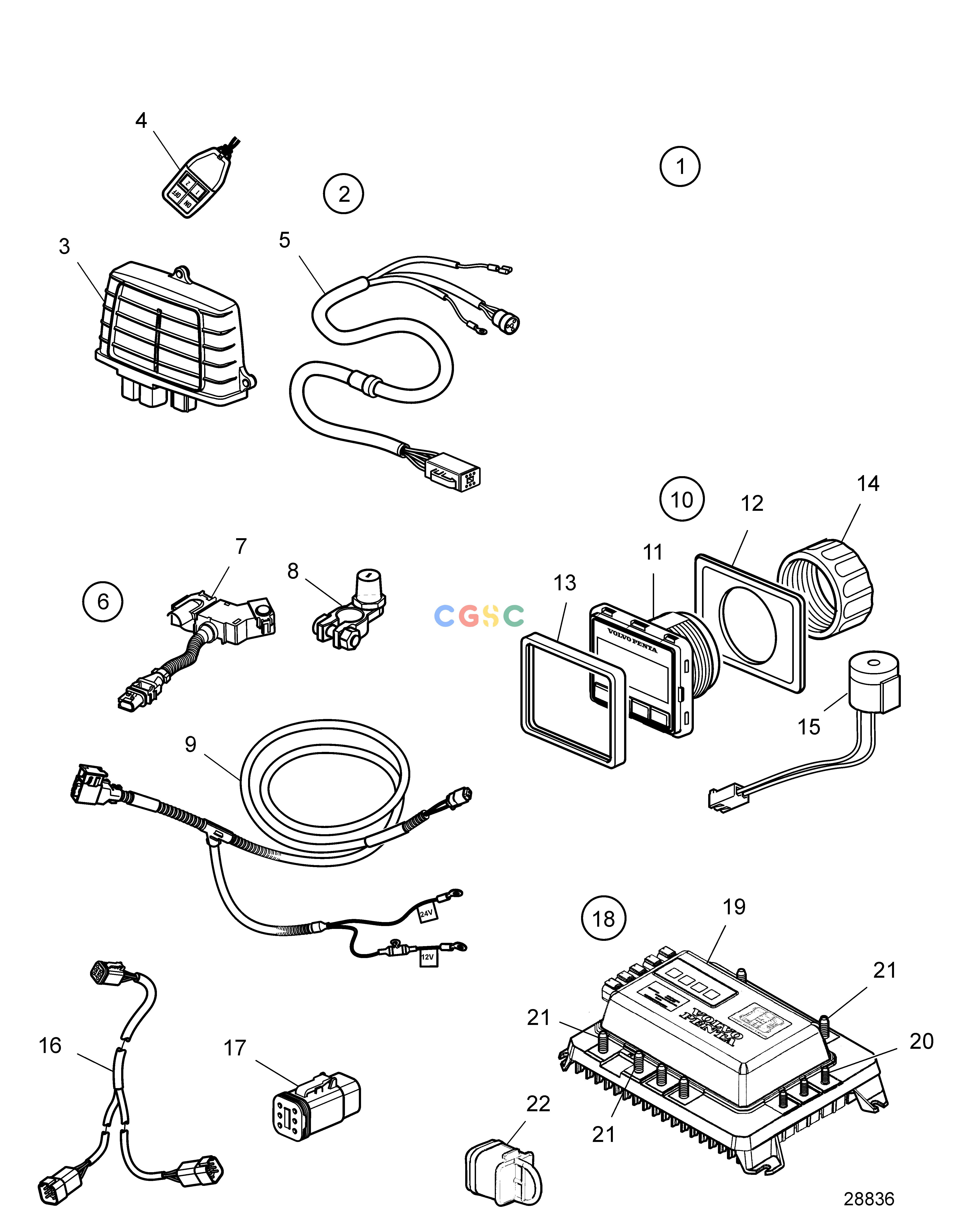 沃尔沃零件查询D13C1-A MP; D13C2-A MP; D13C3-A MP; D13C4-A MP; D13C6-A MPElectrical SystemBattery Management EVC-E3EPC Volvo Penta Parts catalog