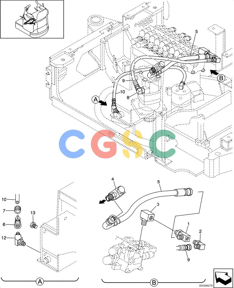 纽荷兰零件查询(E15) - COMPACT CRAWLER EXCAVATOR (N.A.) (1/06-) (08-05[00]) - HYDRAULIC LINES - RETURN (NIBBLER & BREAKER) New Holland Constructuion