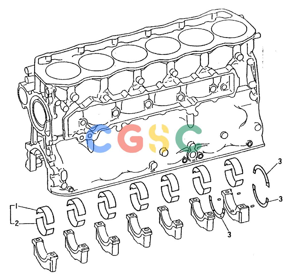 神钢零件查询(6D16-T) - MITSUBISHI DIESEL ENGINE - K909LC & MD240BLC (1/87-12/06) (01-003) - CRANKSHAFT BEARING Kobelco
