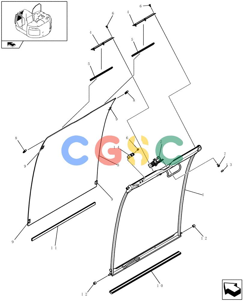 纽荷兰零件查询(E235BSR) - CRAWLER EXCAVATOR (5/07-) (1.250[07]) - CAB - COMPONENTS New Holland Constructuion