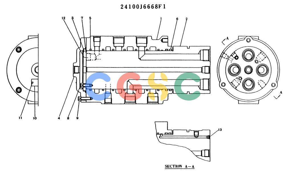 神钢零件查询(K904L) - MARK II EXCAVATOR ASN LX1526 (1/88-12/03) (11-063) - JOINT ASSY SWIVEL, P/N 24100J6668F1 Kobelco