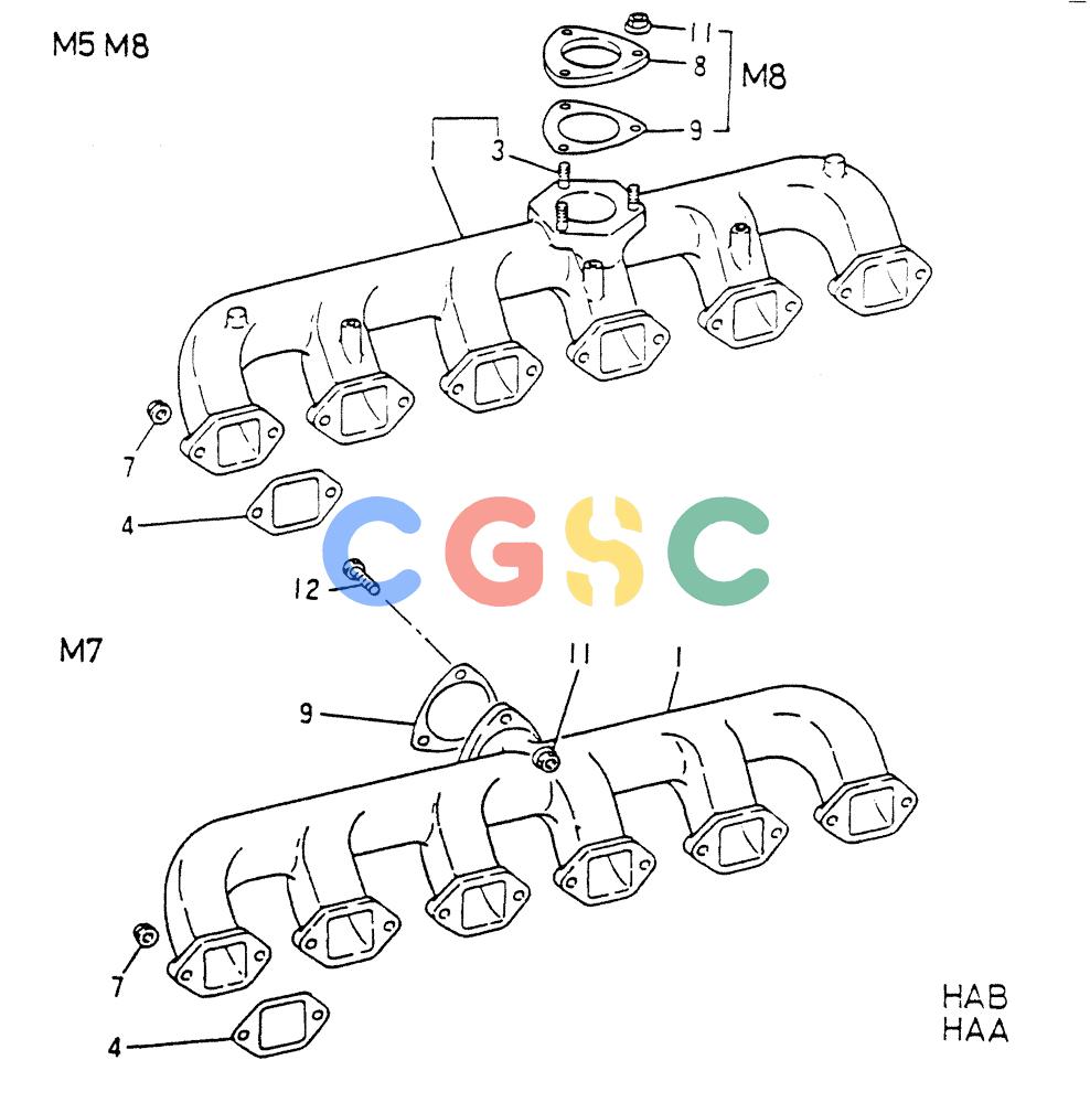 神钢零件查询(6D16-T) - MITSUBISHI DIESEL ENGINE - K907 & MD180LC (1/87-12/06) (01-023) - EXHAUST MANIFOLD Kobelco