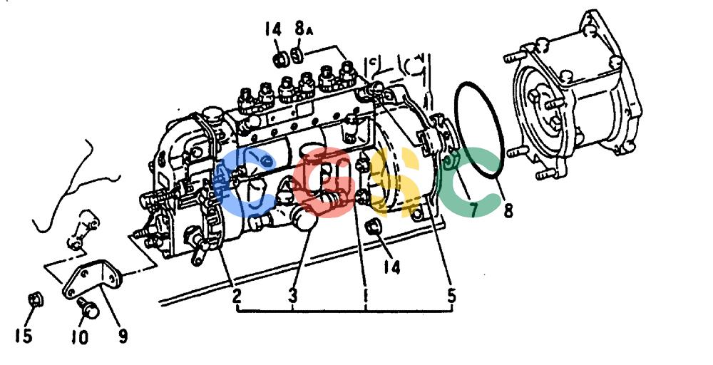 神钢零件查询(MD240C) - EXCAVATOR BTW LLU0301 - LLU0600 (1/80-12/06) (17-033) - FUEL INJECTION PUMP GENERAL - 040-130J Kobelco