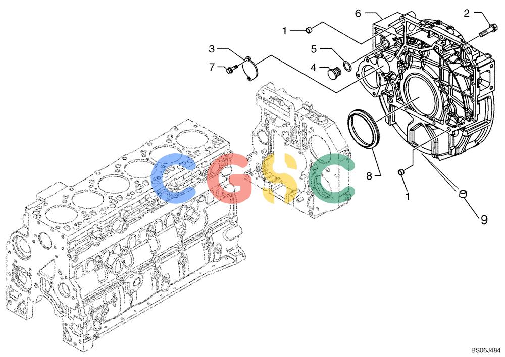 纽荷兰零件查询(D150B) - CRAWLER DOZER TIER 3 (HYDRO) (10/07-) (02-21) - FLYWHEEL HOUSING New Holland Constructuion