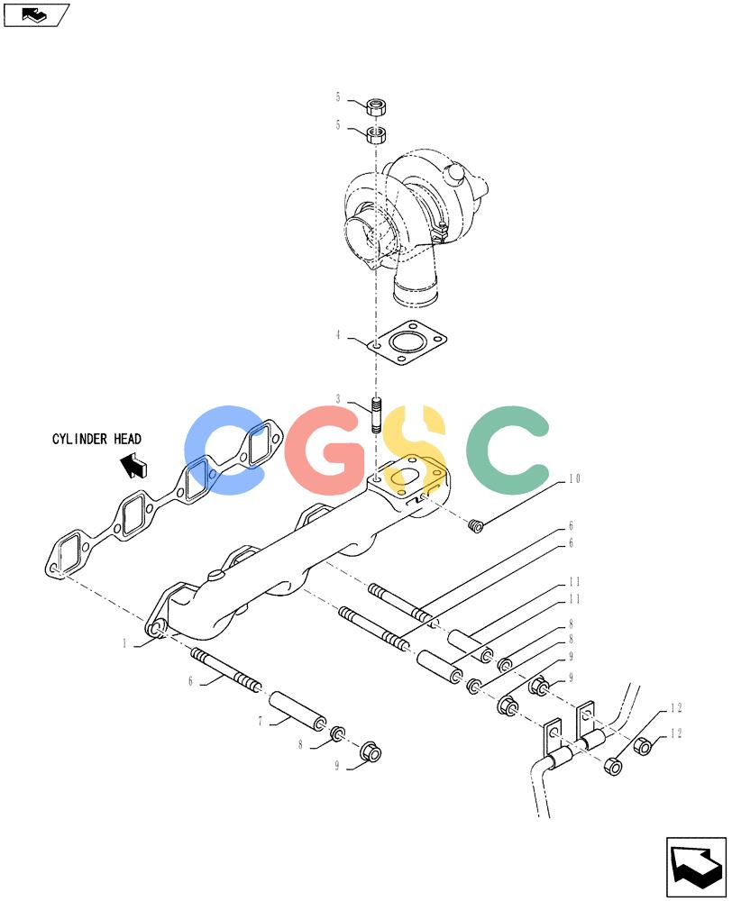 纽荷兰零件查询(E135BSRLC) - CRAWLER EXCAVATOR ASN YH06-08001 (08-018[00]) - EXHAUST SYSTEM New Holland Constructuion