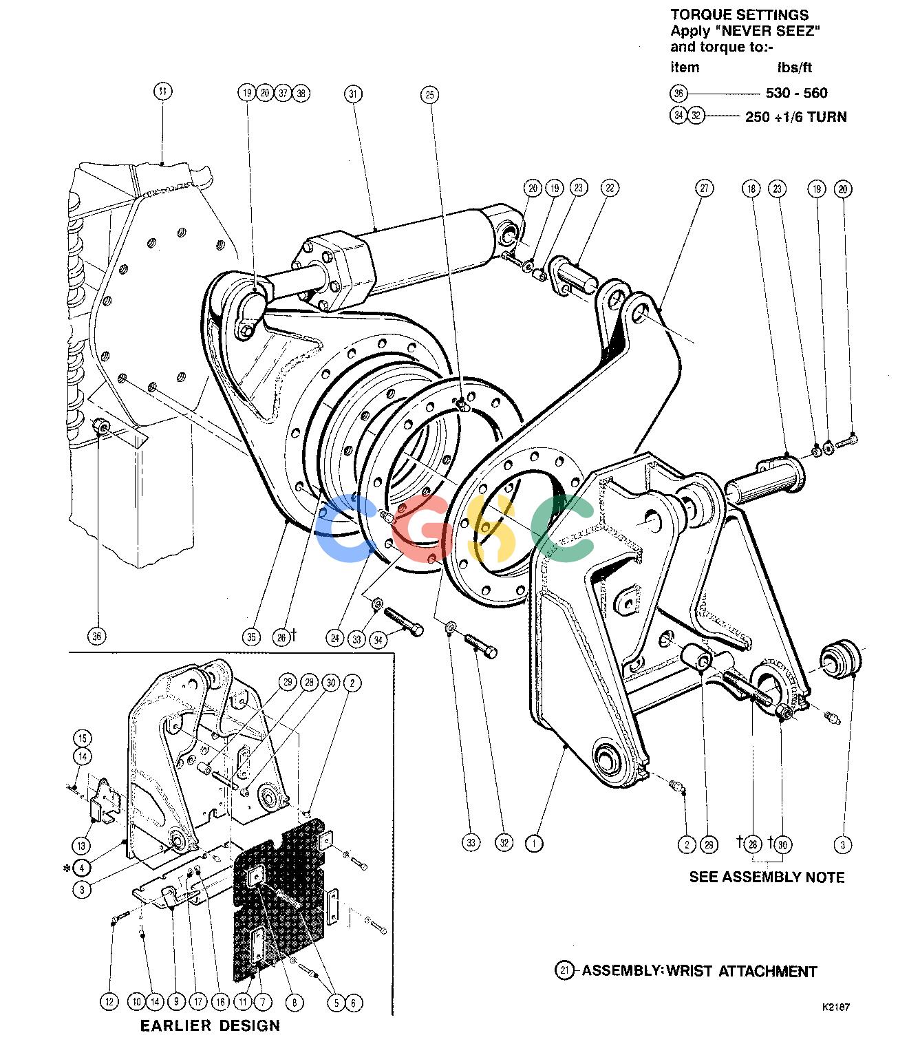 约翰迪尔零件查询TJ618 - ATTACHMENTS WRIST ASSEMBLY 20`` HEAD ( 12101 - ) 4542-061/10 [4542-061/10]EPC John Deere online