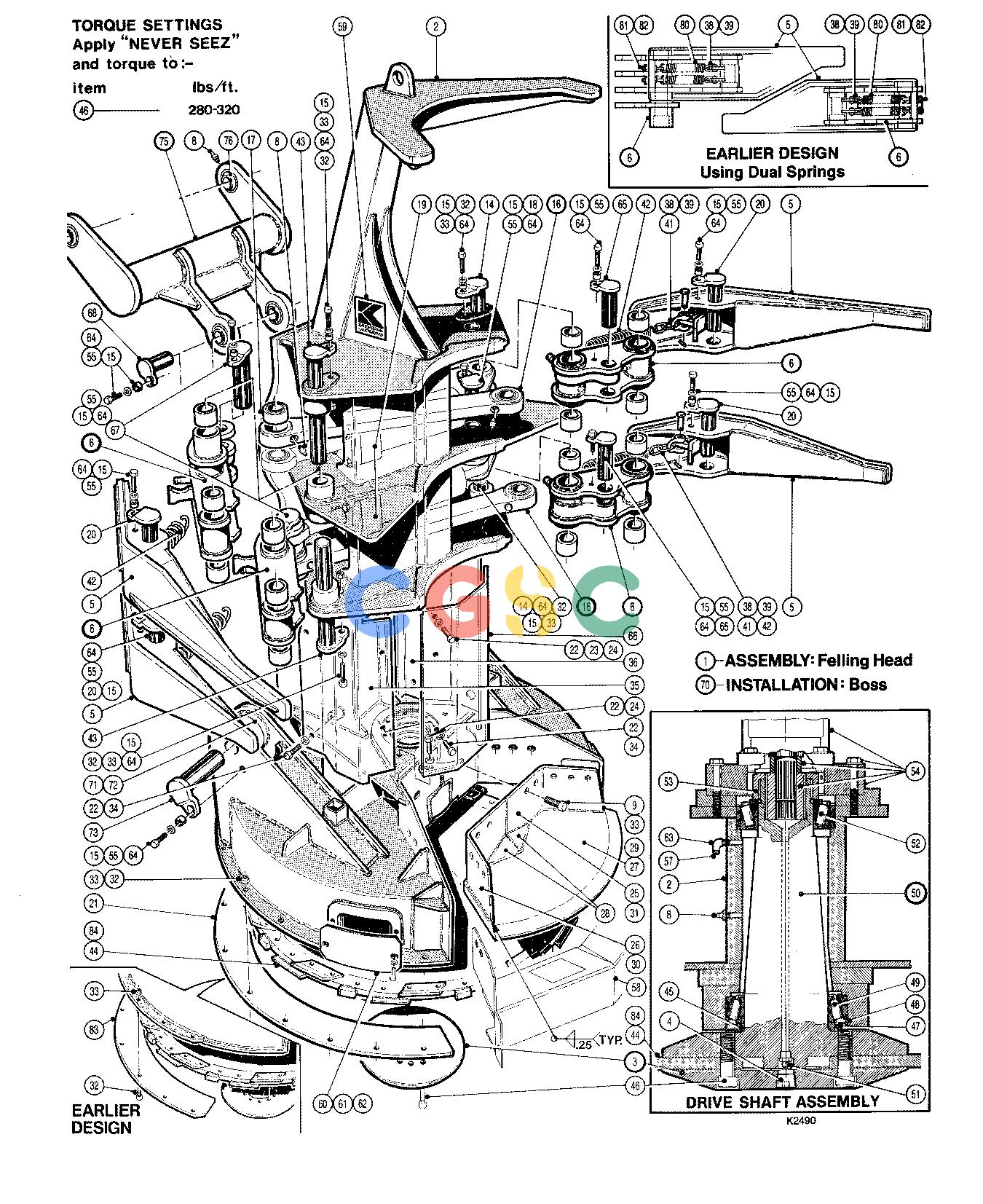 约翰迪尔零件查询JD643D - ATTACHMENTS FELLING HEAD 20`` WITH 2 PIECE UPPER ARMS ( 12101 - ) 4534-049/10 [4534-049/10]EPC John Deere online