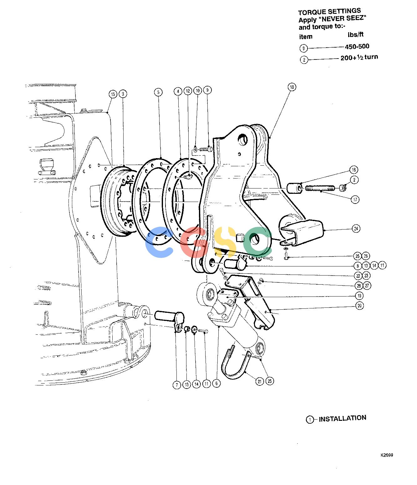 约翰迪尔零件查询TJ608 - ATTACHMENTS WRIST ASSEMBLY 18`` HEAD ( 601001 - ) 4542-060/10 [4542-060/10]EPC John Deere online